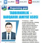 TADBIRKORLIK – BARQAROR JAMIYAT ASOSI